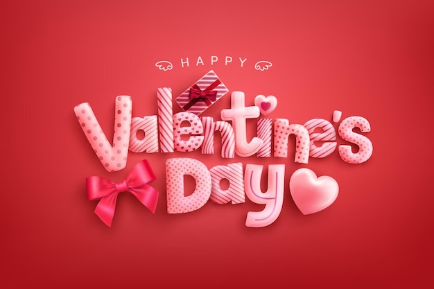 Happy valentine's day greeting card with wording