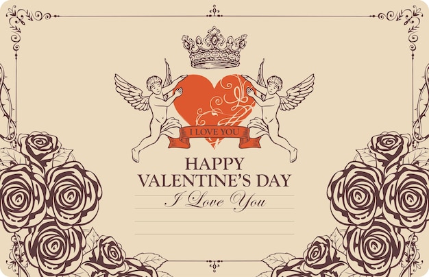 Vector happy valentine's day greeting card