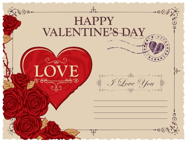 Vector happy valentine's day greeting card