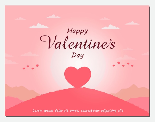 Vector happy valentine's day greeting design in frame