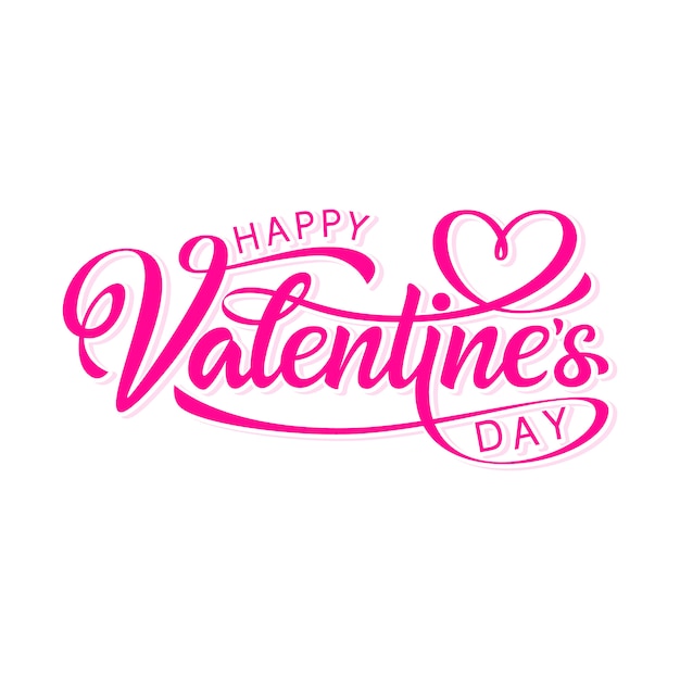 Happy Valentine's Day hand drawn lettering