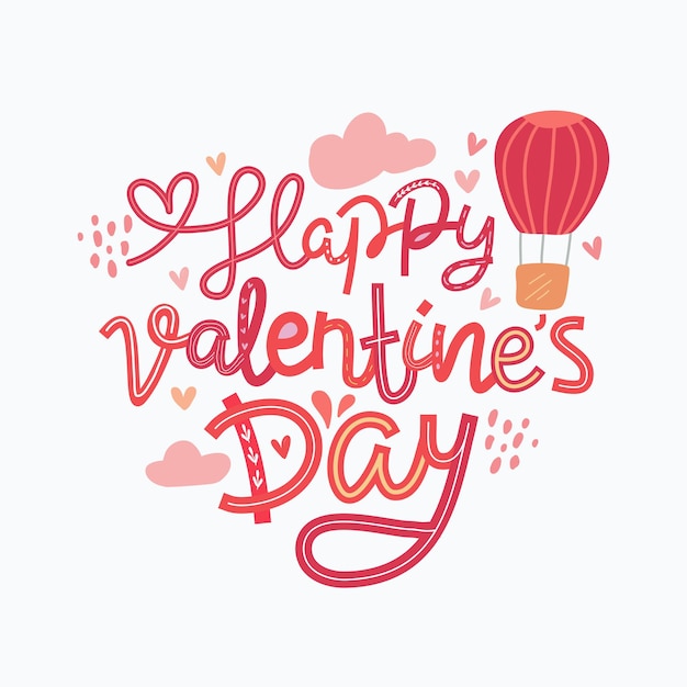 Happy Valentine's Day hand getekende letters