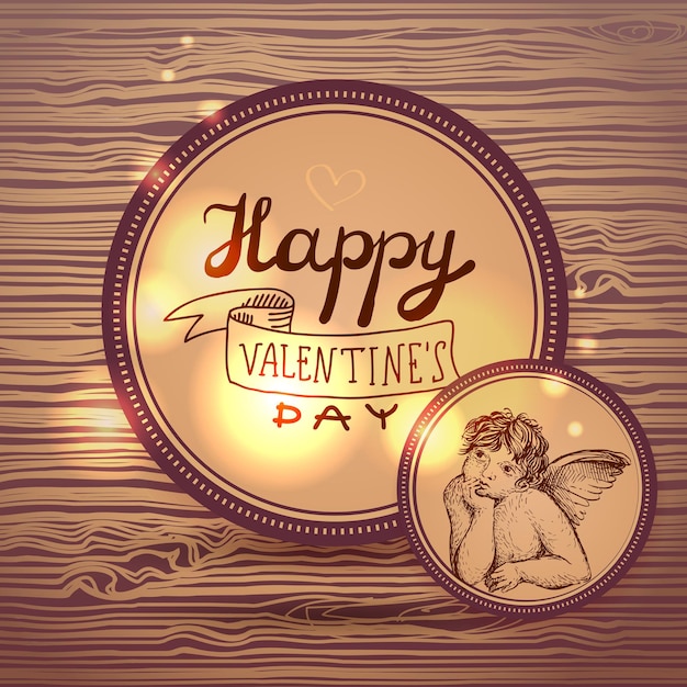 Happy Valentine's Day Hand Lettering Typographical Background