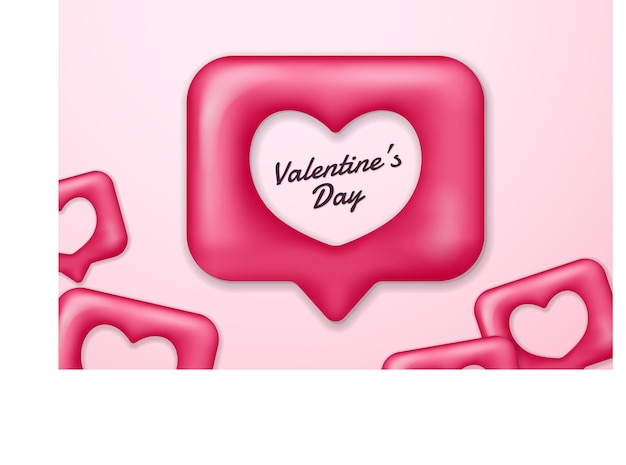 Vector happy valentine's day illustration with love balloons on pink background. place for text.