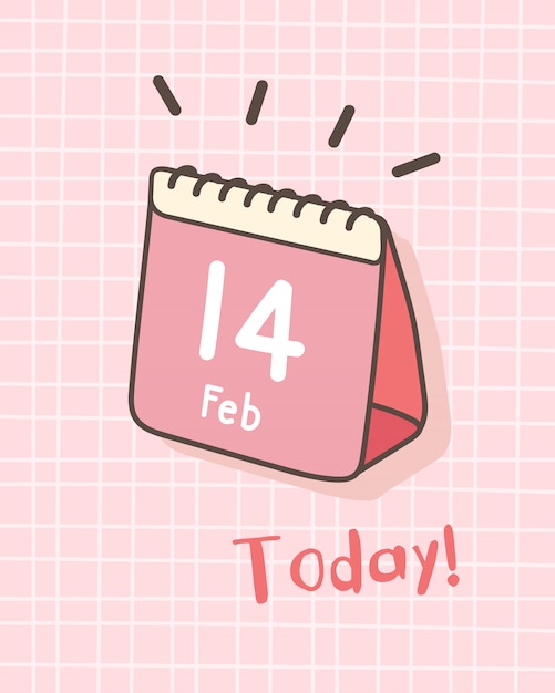 Vector happy valentine's day isometric calendar