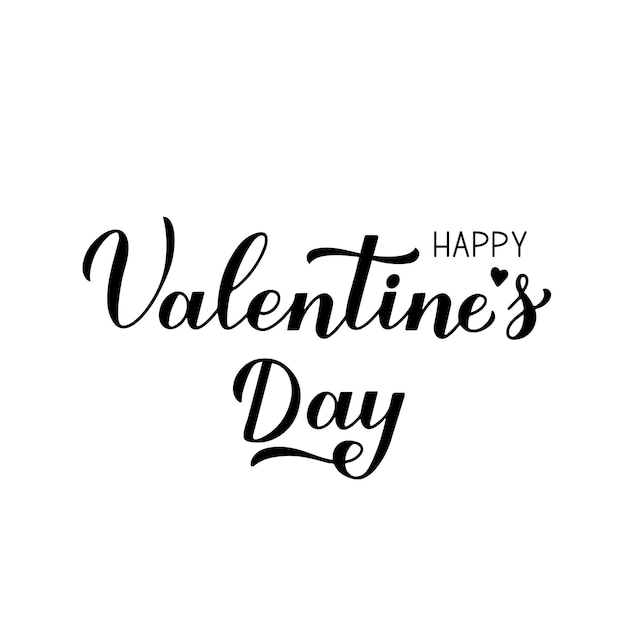 Happy Valentine's Day kalligrafie belettering geïsoleerd op wit Handgeschreven Valentijnskaart Eenvoudig te bewerken vector sjabloon voor briefkaart logo ontwerp flyer banner sticker t shirt etc