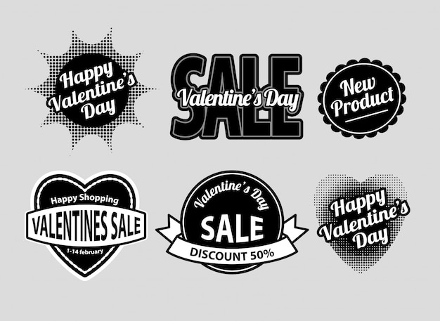 Happy valentine's day label badges