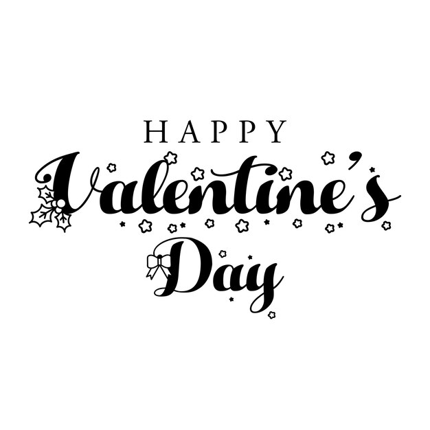 Happy valentine's day lettering vector illustration