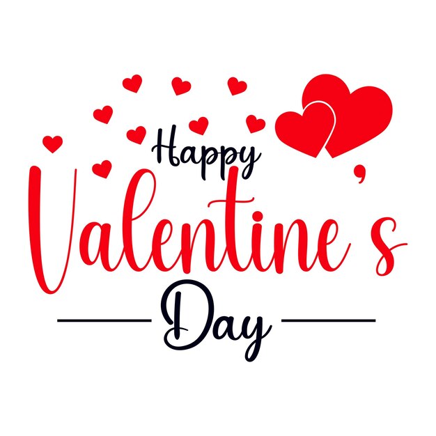 Happy valentine's day lettering vector illustration