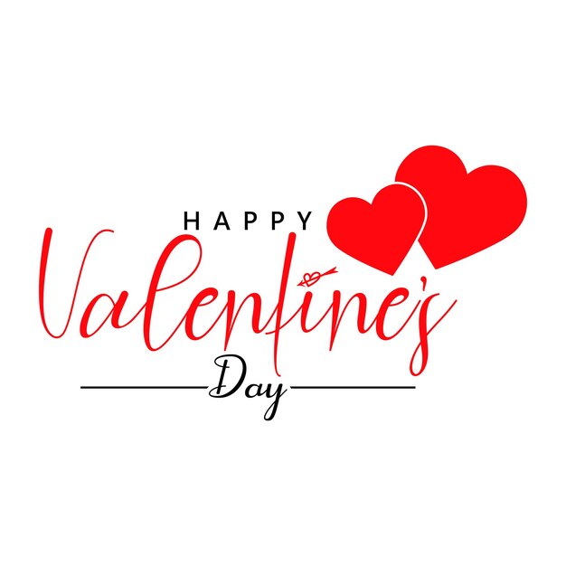 Happy valentine's day lettering with hearts love vector