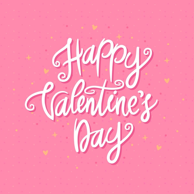 Happy valentine's day lettering with yellow hearts