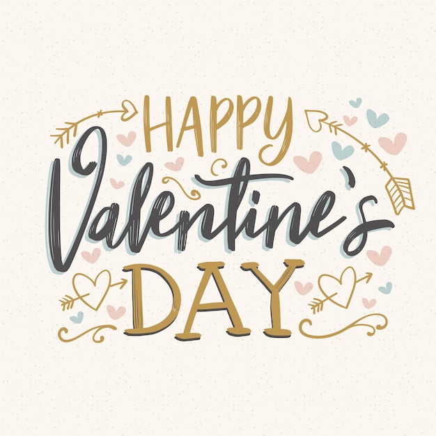 Vector happy valentine's day lettering