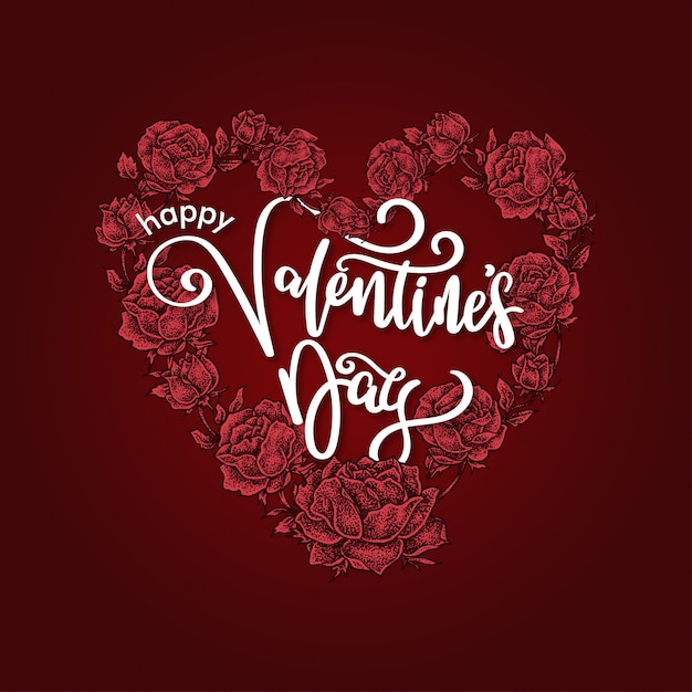 Vector happy valentine's day lettering