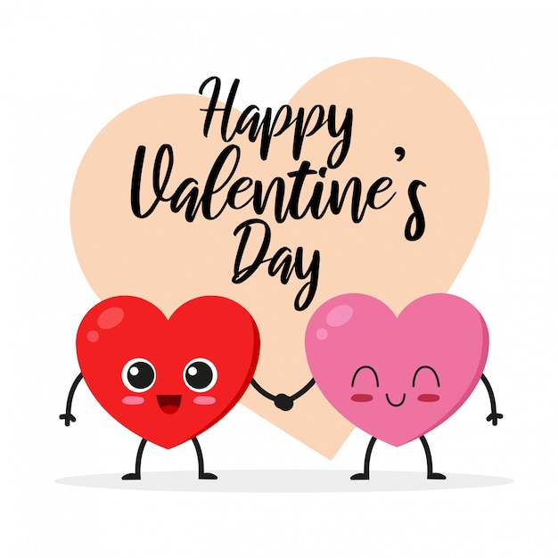 Vector happy valentine's day leuke kaart