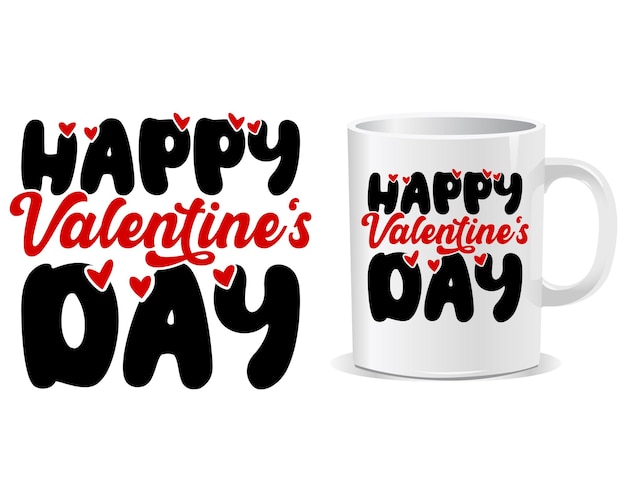 Vector happy valentine's day mug design vector