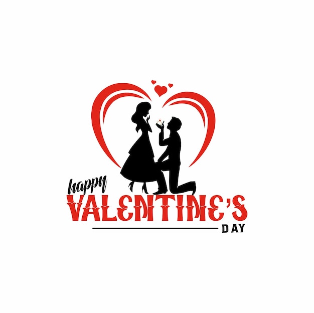 Happy Valentine's Day paar logo ontwerp