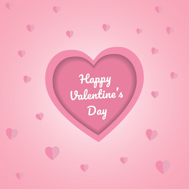 Happy Valentine's Day, pink heart card, abstract background