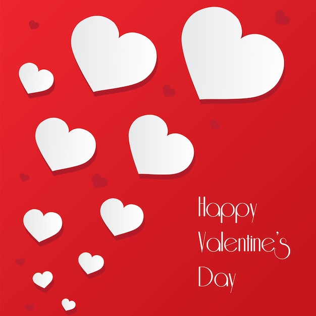 Happy valentine's day on the red background