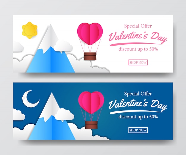 Happy valentine's day sale banner template