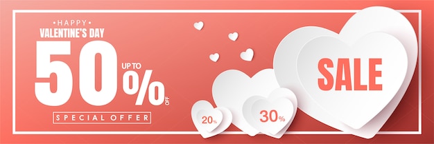 Happy valentine's day sale banner vector design