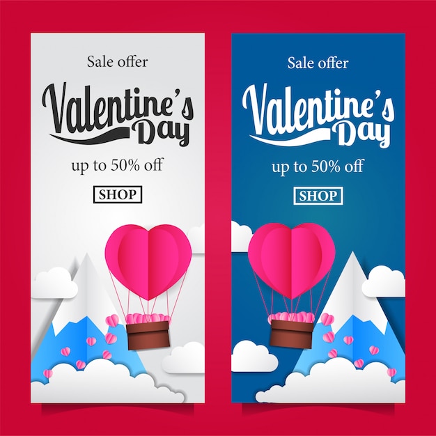 Happy valentine's day sale banner