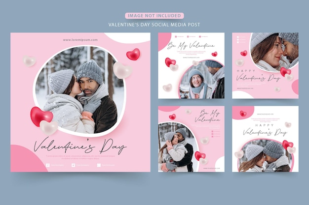 Happy valentine's day social media post template