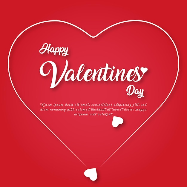 Happy Valentine's Day Social Media Post Vector Template