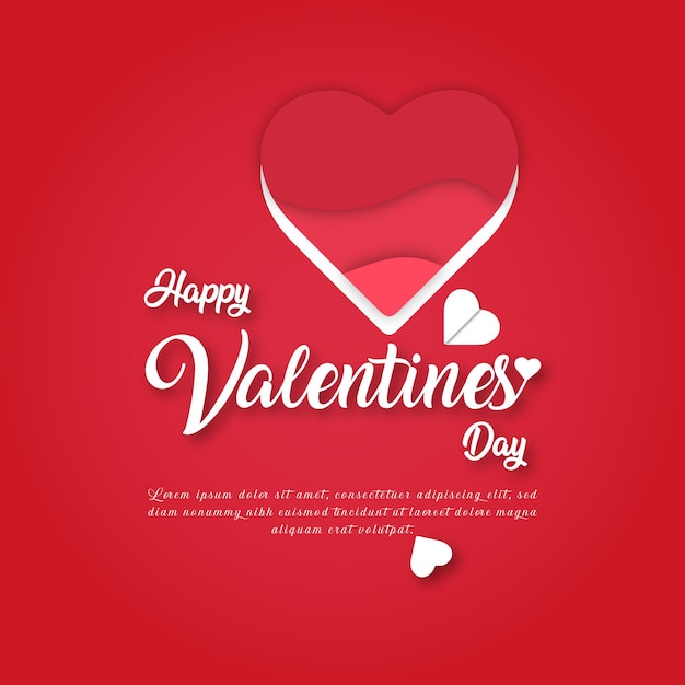 Happy Valentine's Day Social Media Post Vector Template