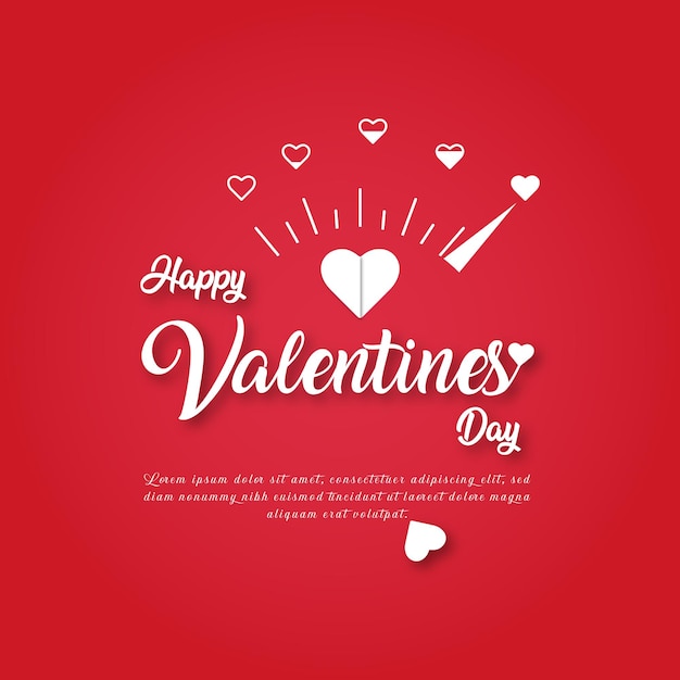 Happy Valentine's Day Social Media Post Vector Template