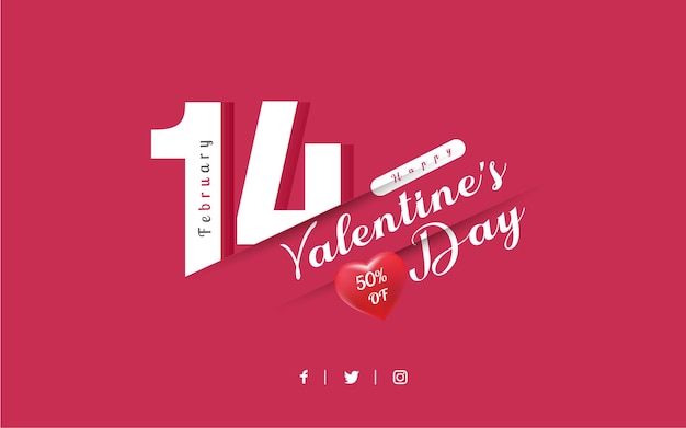 Vector happy valentine's day social media post