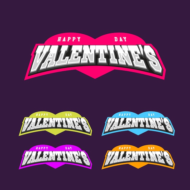 Happy valentine's day sport style emblem with heart