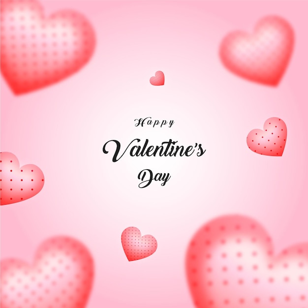 Happy Valentine's Day Sweet Heart on Pink Background Premium Vector