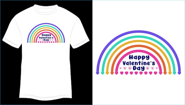 幸せなバレンタインデー t シャツ デザイン タイポグラフィ ベクトル イラスト