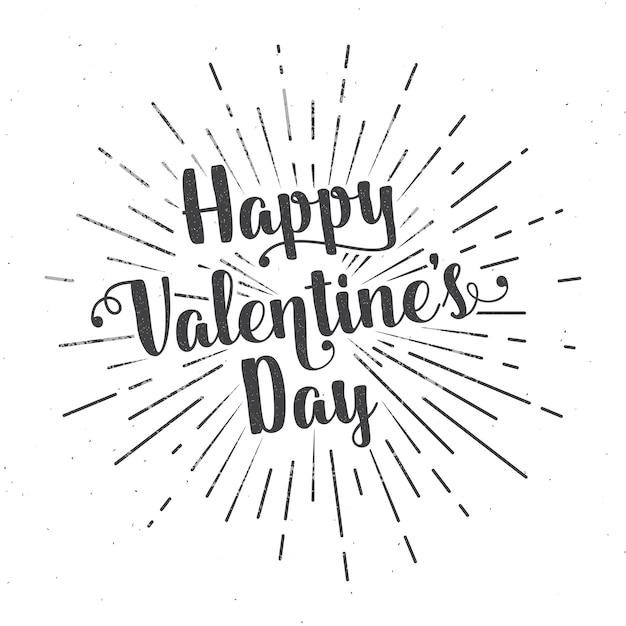 Happy Valentine s Day text and lettering Vector Illustration