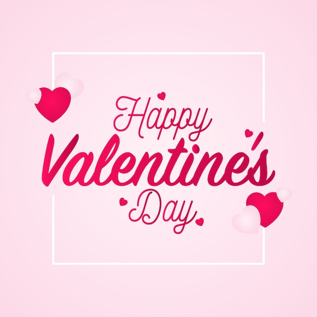 Happy valentine's day typography in pink background