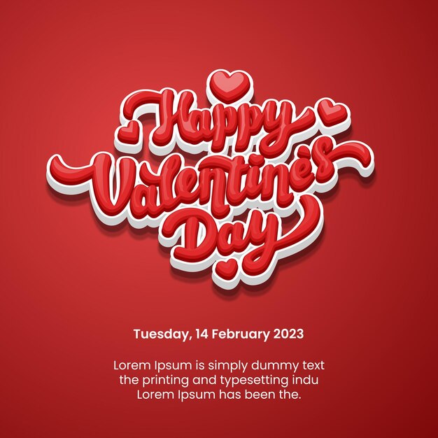 happy valentine's day typography vector