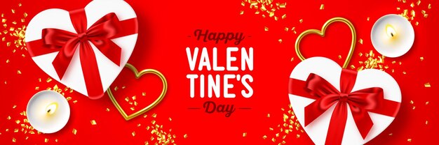 Vector happy valentine's day vakantie webbannerontwerp