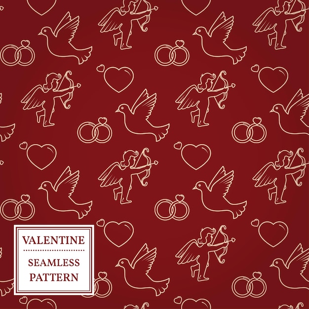 Happy valentine's day valentine seamless pattern vector