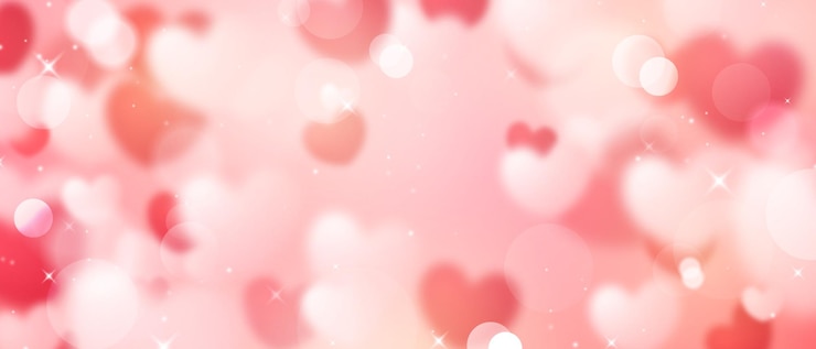 Vector happy valentine's day vector background design with blurred hearts with beautiful bokeh lights.