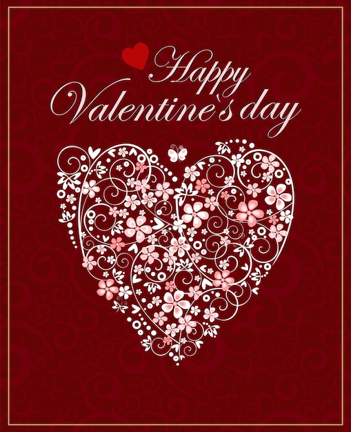 Happy valentine's day vector greeting card design