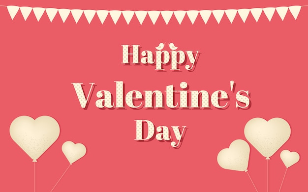Happy valentine's day vector ontwerpconcept, samenstelling met vogels en harten