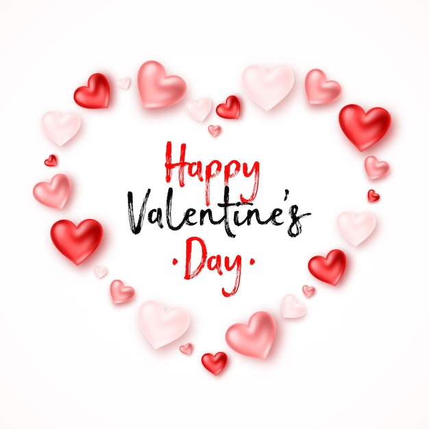 Vector happy valentine's day wenskaart ontwerp