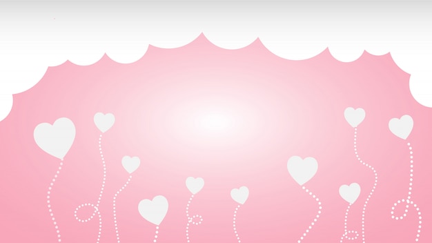 Vector happy valentine's day, white heart banner background