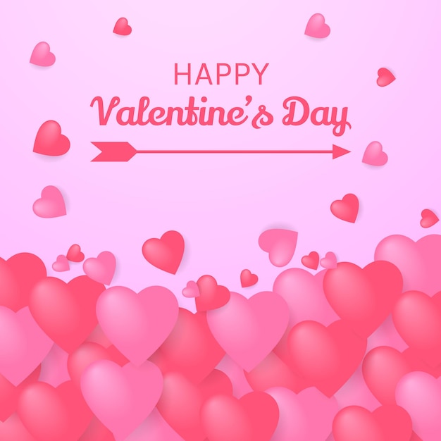 Happy valentine's day with 3d hearts concept background Promotion and shopping template or background for Love and Valentine's day concept