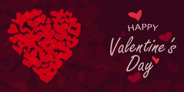 Happy valentine's day with heart icon and typographic happy valentine's day text vector