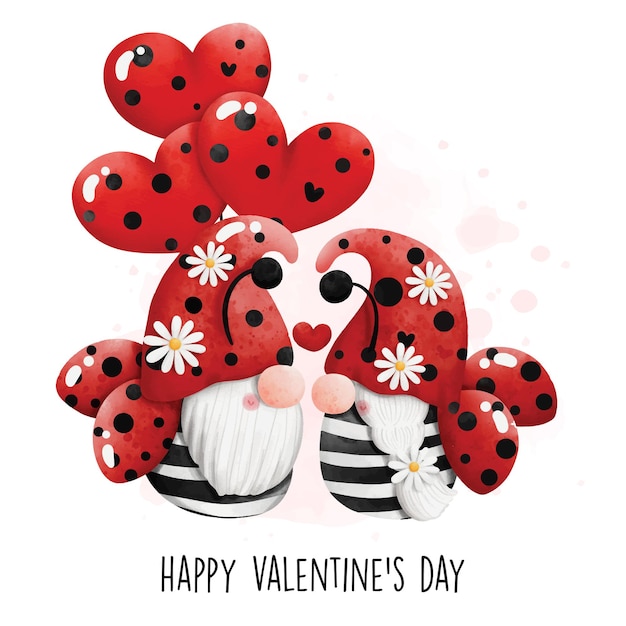 Buon san valentino con gli gnomi coccinella