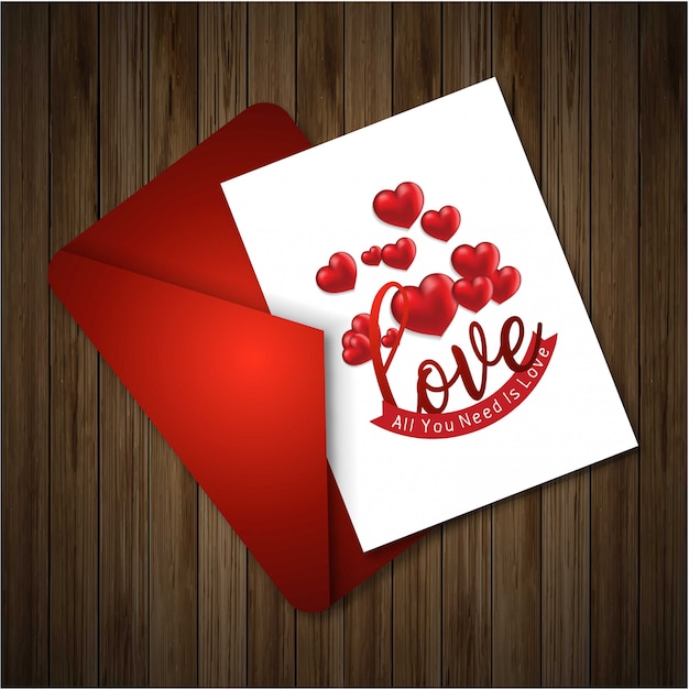 Vector happy valentine's day wood background