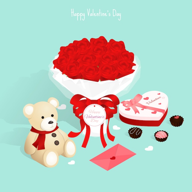 Vector happy valentine's gift