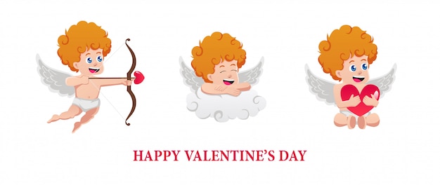 Vector happy valentine's illustration cupid activity