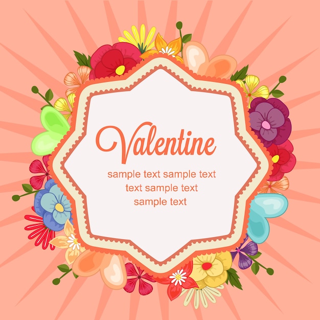 Happy valentine with floral theme